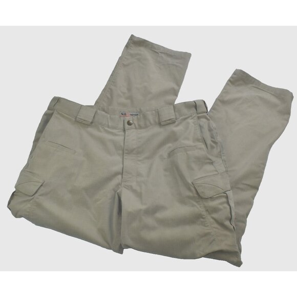 5.11 Taclite Tactical Series Men's Pants 40x34 Tan Khaki Ripstop Cargo -Flaws- - Picture 1 of 16